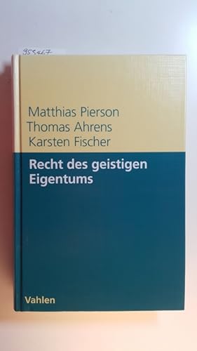 Imagen del vendedor de Recht des geistigen Eigentums : Patente, Marken, Urheberrecht, Design a la venta por Gebrauchtbcherlogistik  H.J. Lauterbach