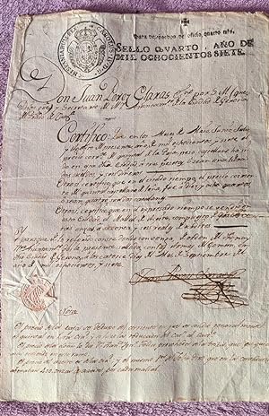 DOCUMENTO ORIGINAL DE GERONA, PRECIOS DE CONSUMO 1807 D. JUAN PEREZ CLARAS