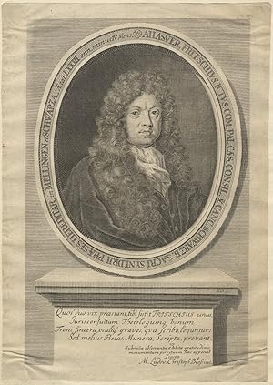 Seller image for Fine large portrait engraving signed "M.B." Ca. 1700 for sale by J & J LUBRANO MUSIC ANTIQUARIANS LLC