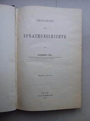 Bild des Verkufers fr Principien der Sprachgeschichte. Von Hermann Pau, Professor der Deutschen Sprache und Literatur an der Universitt Freiburg. Zweit Auflage. zum Verkauf von Antiquariat Heinzelmnnchen