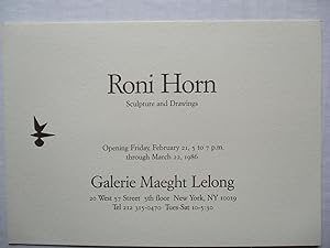 Imagen del vendedor de Roni Horn Sculpture and Drawings Galerie Maeght Lelong 1986 Exhibition invite postcard a la venta por ANARTIST