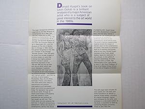 Immagine del venditore per Leon Golub: Existential / Activist Painter by Donald Kuspit Book prospectus order form venduto da ANARTIST