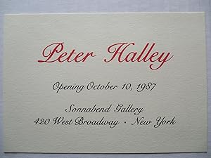 Bild des Verkufers fr Peter Halley Sonnabend Gallery 1987 Exhibition invite postcard zum Verkauf von ANARTIST