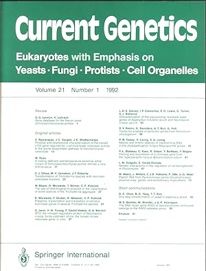 Current Genetics Volume 21, 1992 Nr. 1 bis 4-5 (4 Hefte)