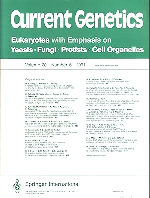 Current Genetics Volume 20, 1991 Nr. 1-2 bis 6 (5 Hefte)