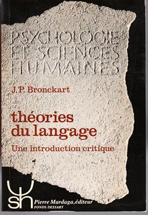 Imagen del vendedor de Thories du langage. Une introduction critique a la venta por L'ivre d'Histoires