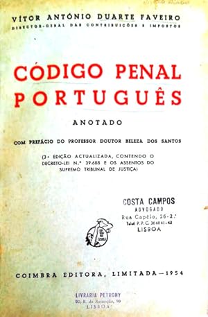 CÓDIGO PENAL PORTUGUÊS. [3.ª EDIÇÃO]