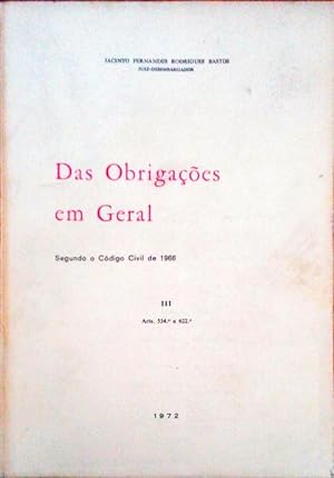 Seller image for DAS OBRIGAES EM GERAL. for sale by Livraria Castro e Silva