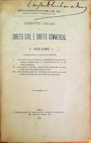 QUESTÕES USUAIS DE DIREITO CIVIL E DIREITO COMERCIAL.