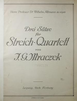 Immagine del venditore per Drei Satze fur Streich-Quartett (String Quartet), Set of Parts venduto da Austin Sherlaw-Johnson, Secondhand Music