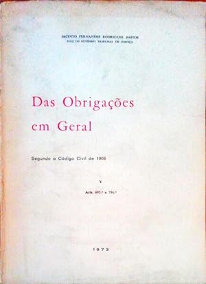 Seller image for DAS OBRIGAES EM GERAL. for sale by Livraria Castro e Silva