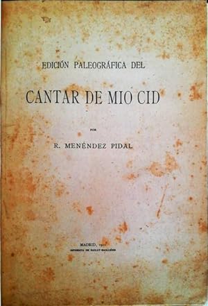EDICIÓN PALEOGRÁFICA DEL CANTAR DE MIO CID.
