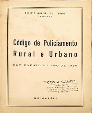 CÓDIGO DE POLICIAMENTO RURAL E URBANO, SUPLEMENTO DO ANO DE 1965.
