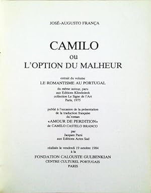CAMILO OU L'OPTION DU MALHEUR.