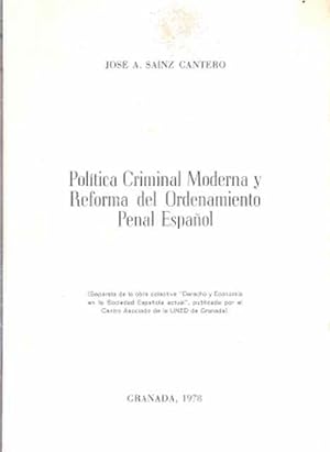 Imagen del vendedor de Poltica Criminal Moderna y Reforma del Ordenamiento Penal Espaol a la venta por SOSTIENE PEREIRA