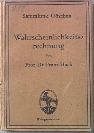 Seller image for Wahrscheinlichkeitsrechnung. Sammlung Gschen. for sale by books4less (Versandantiquariat Petra Gros GmbH & Co. KG)