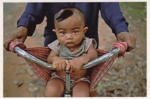 Child On Cambodia Bicycle Transport Angkor Wat Poverty Award Photo Postcard