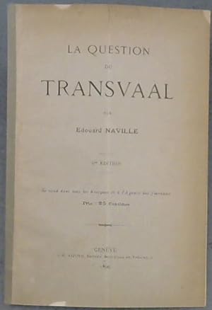Bild des Verkufers fr La Question du Transvaal zum Verkauf von Chapter 1
