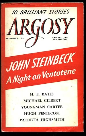 Immagine del venditore per Argosy | The Short Story Magazine of Complete Stories | Volume XX Number 8 | September, 1959 | Robert Holmes 'Hubbub Bubbles'; Patricia Highsmith 'Man's Best Friend'; Jacques Perret 'Nymph Overboard', John Steinbeck 'A Night on Ventotene'; H. E. Bates 'Love in a Wych-Elm'; Hugh Pentecost 'Motive for Murder'. venduto da Little Stour Books PBFA Member