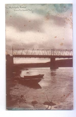 Antique Sepia Toned Inscribed Postcard with Photograph Depicting Bridge over the Mohawk River Nea...