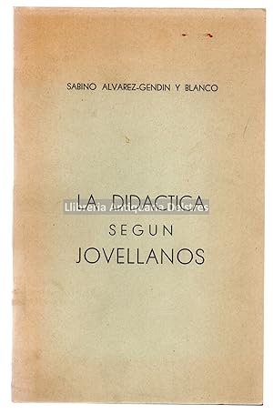 Imagen del vendedor de La didactica segun Jovellanos. Conferencia. a la venta por Llibreria Antiquria Delstres