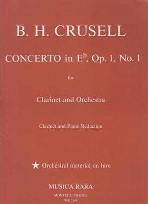 Image du vendeur pour Concerto for Clarinet and Orchestra in E flat, Op.1 No.1 - Clarinet & Piano mis en vente par Hancock & Monks Music