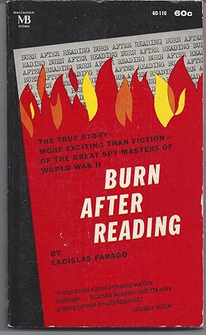 Bild des Verkufers fr Burn After Reading zum Verkauf von Brenner's Collectable Books ABAA, IOBA