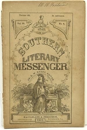 Bild des Verkufers fr [CONFEDERATE IMPRINT] THE SOUTHERN LITERARY MESSENGER. OCTOBER, 1861. VOL. 33, NO. 4 zum Verkauf von BLACK SWAN BOOKS, INC., ABAA, ILAB