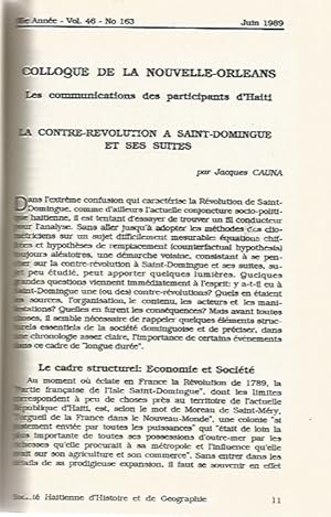 Image du vendeur pour La contre-revolution a St Domingue et ses suites (in Revue de la Societe Haitienne d'Histoire et de Geographie, vol 46 No 163 juin1989) mis en vente par Black Rock Books