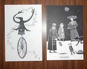 EDWARD GOREY 2 POSTCARDS