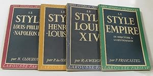 Arts styles et techniques (lot de 4 livres - le style empire Louis XIV henri IV - Louis XIII Loui...