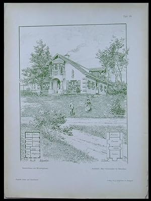 WESSLINGERSEE, SOMMERHAUS, MAISON - 1902 - PLANCHE ARCHITECTURE - MAX OSTENRIEDER