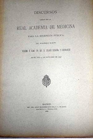 Imagen del vendedor de Discursos ledos en la Real Academia de Medicina a la venta por Alcan Libros