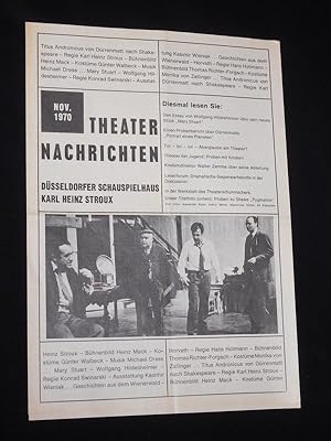 Bild des Verkufers fr Theaternachrichten des Dsseldorfer Schauspielhauses, November 1970 zum Verkauf von Fast alles Theater! Antiquariat fr die darstellenden Knste