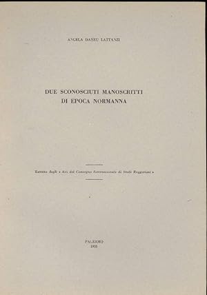 Bild des Verkufers fr Due sconosciuti manoscritti di epoca normanna zum Verkauf von Studio Bibliografico Marini