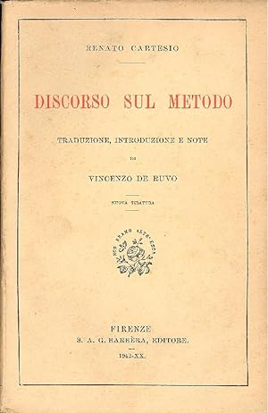Bild des Verkufers fr Discorso sul metodo zum Verkauf von Studio Bibliografico Marini