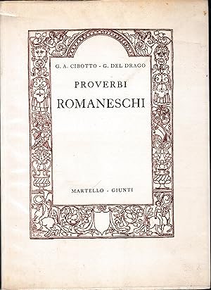 Imagen del vendedor de Proverbi Romaneschi a la venta por librisaggi