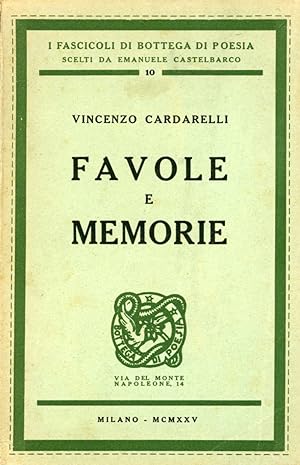 Bild des Verkufers fr Favole e Memorie zum Verkauf von Studio Bibliografico Marini