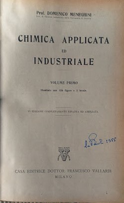 Immagine del venditore per Chimica applicata ed industriale. Vol. I venduto da librisaggi