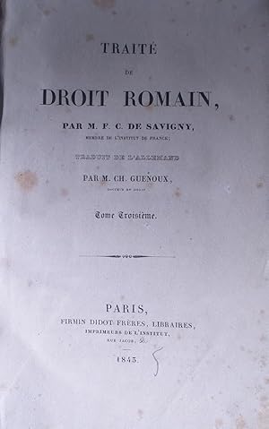 Immagine del venditore per Trait de Droit Romain venduto da librisaggi