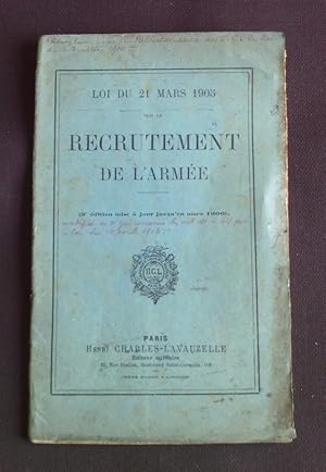 Loi du 21 Mars 1905 sur le recrutement de l'armée