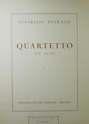 Image du vendeur pour Quartetto, per Archi (String Quartet), Set of Parts mis en vente par Austin Sherlaw-Johnson, Secondhand Music