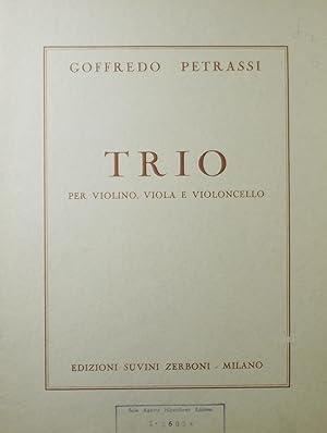 Image du vendeur pour Trio, per Violino, Viola e Violoncello (String Trio), Set of Parts mis en vente par Austin Sherlaw-Johnson, Secondhand Music