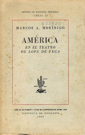 Bild des Verkufers fr Amrica en el teatro de Lope de Vega. Revista de Filologa Hispnica (Director: Amado Alonso). Anejo II. zum Verkauf von La Librera, Iberoamerikan. Buchhandlung