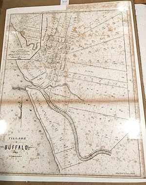 Map Village of Buffalo with inset map of Village of New Amsterdam by Ellicott 1804
