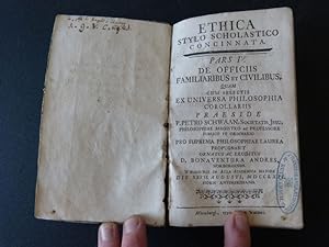 Bild des Verkufers fr Ethica stylo scholastico concinnata. (Hier): Partes I - IV (gebunden in 1). zum Verkauf von Antiquariat Bookfarm