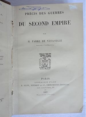 Imagen del vendedor de Prcis des guerres du Second Empire. a la venta por Librairie La Perle Rare