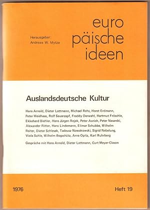 Seller image for Europische Ideen. Heft 19: Auslandsdeutsche Kultur. for sale by Antiquariat Neue Kritik