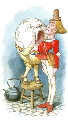 Humpty Dumpty Eggman Alice In Wonderland 1927 Book Postcard