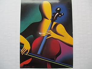 Seller image for Mark Kostabi The Cellist Kostabi World 1995 Exhibition invite postcard for sale by ANARTIST